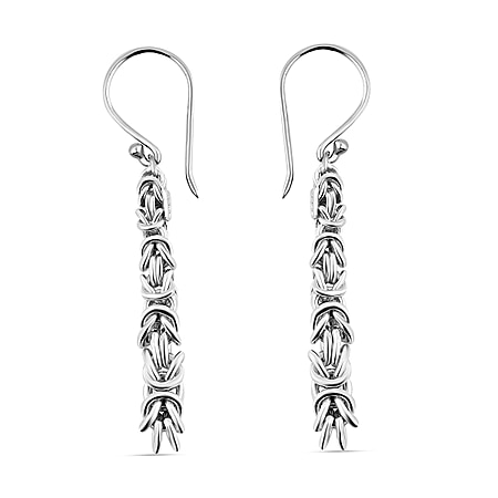 Royal Bali Collection - Sterling Silver Borobudur Earrings, Silver Wt. 6.35 Gms