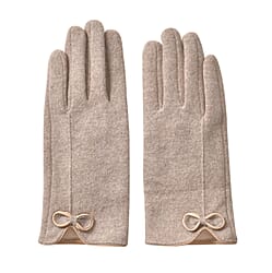 Cashmere Touch Screen Gloves with Decorative Bowknot - Pink