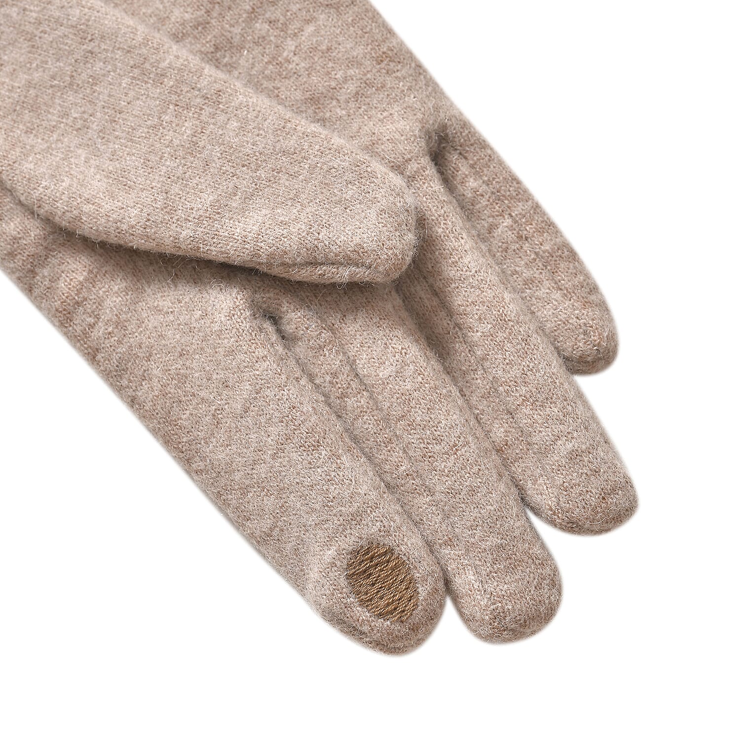 Cashmere Touch Screen Gloves with Decorative Bowknot - Beige