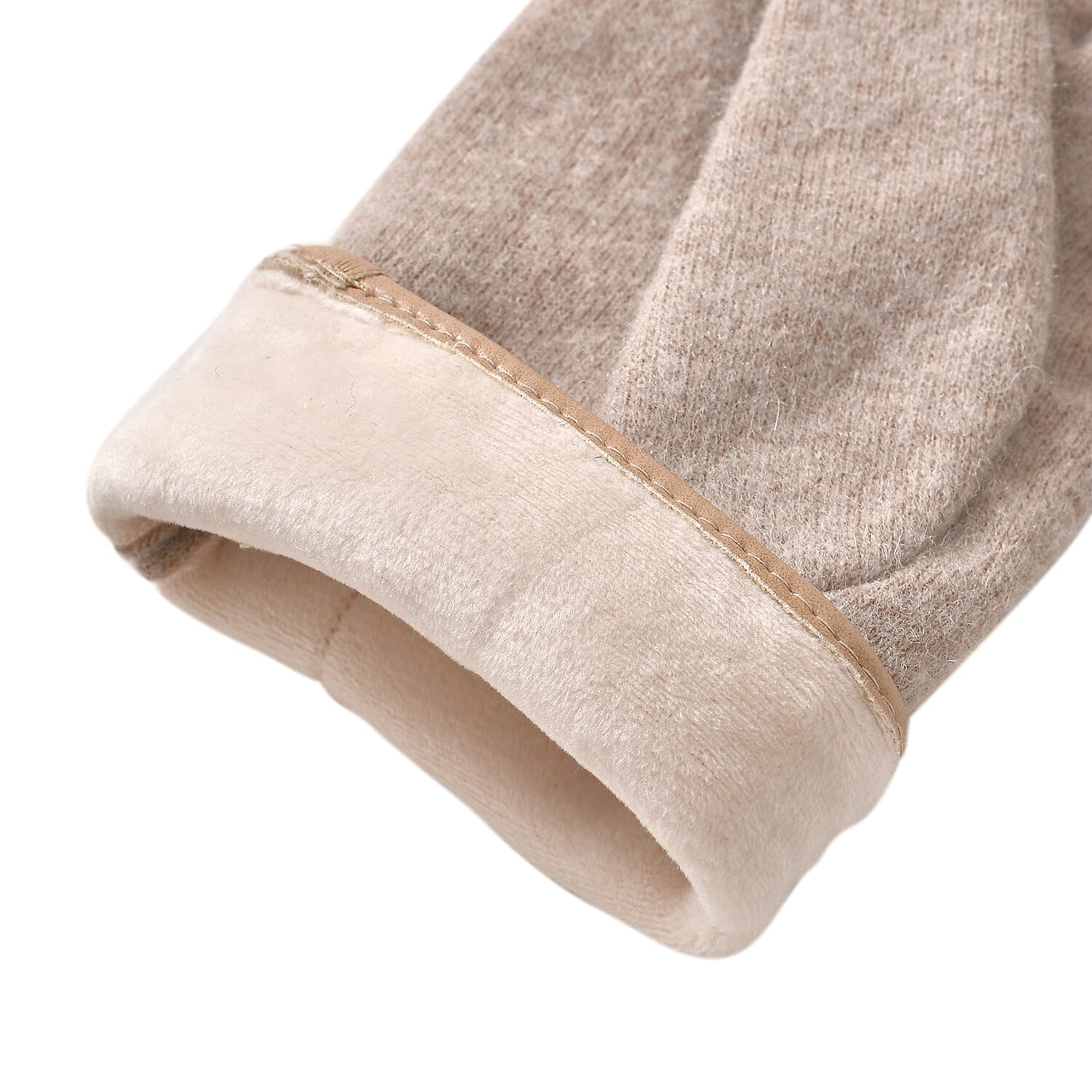 Cashmere Touch Screen Gloves with Decorative Bowknot - Beige