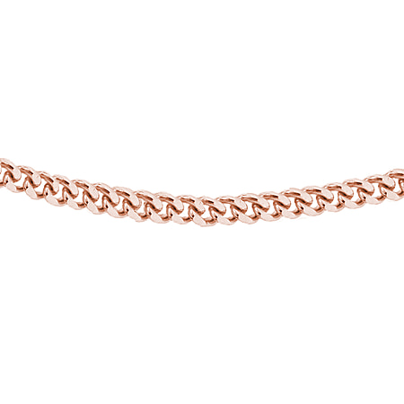 Sterling Silver Rose Gold Plated Panza Curb Chain 16 Inch