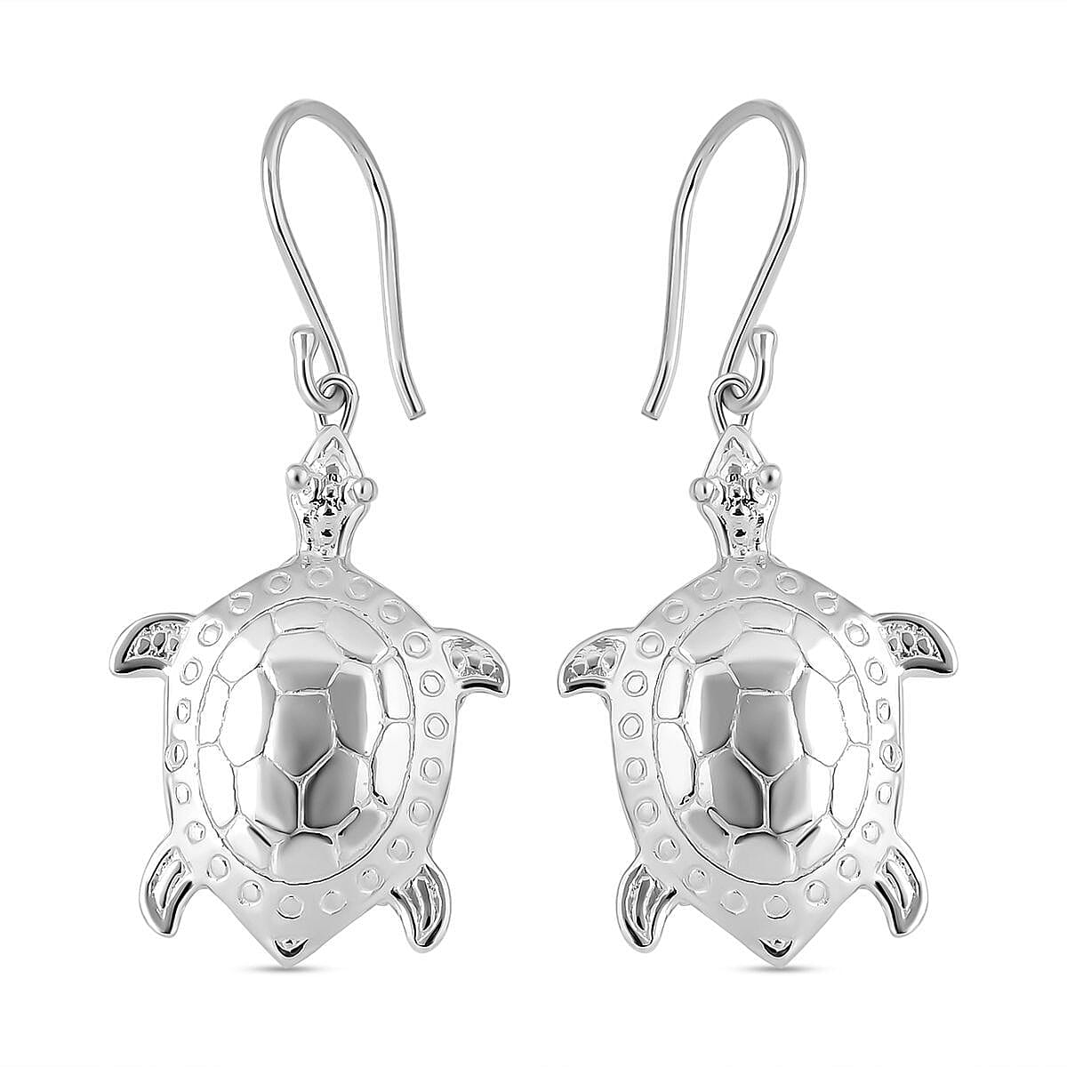 Royal Bali Collection - Turtle Earring with Hook in Sterling Silver