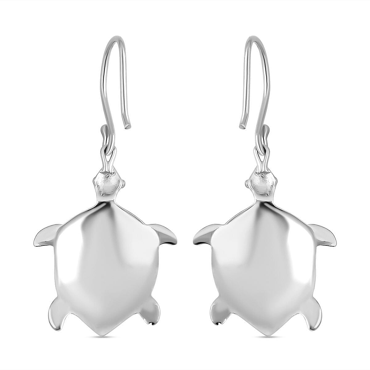Royal Bali Collection - Turtle Earring with Hook in Sterling Silver