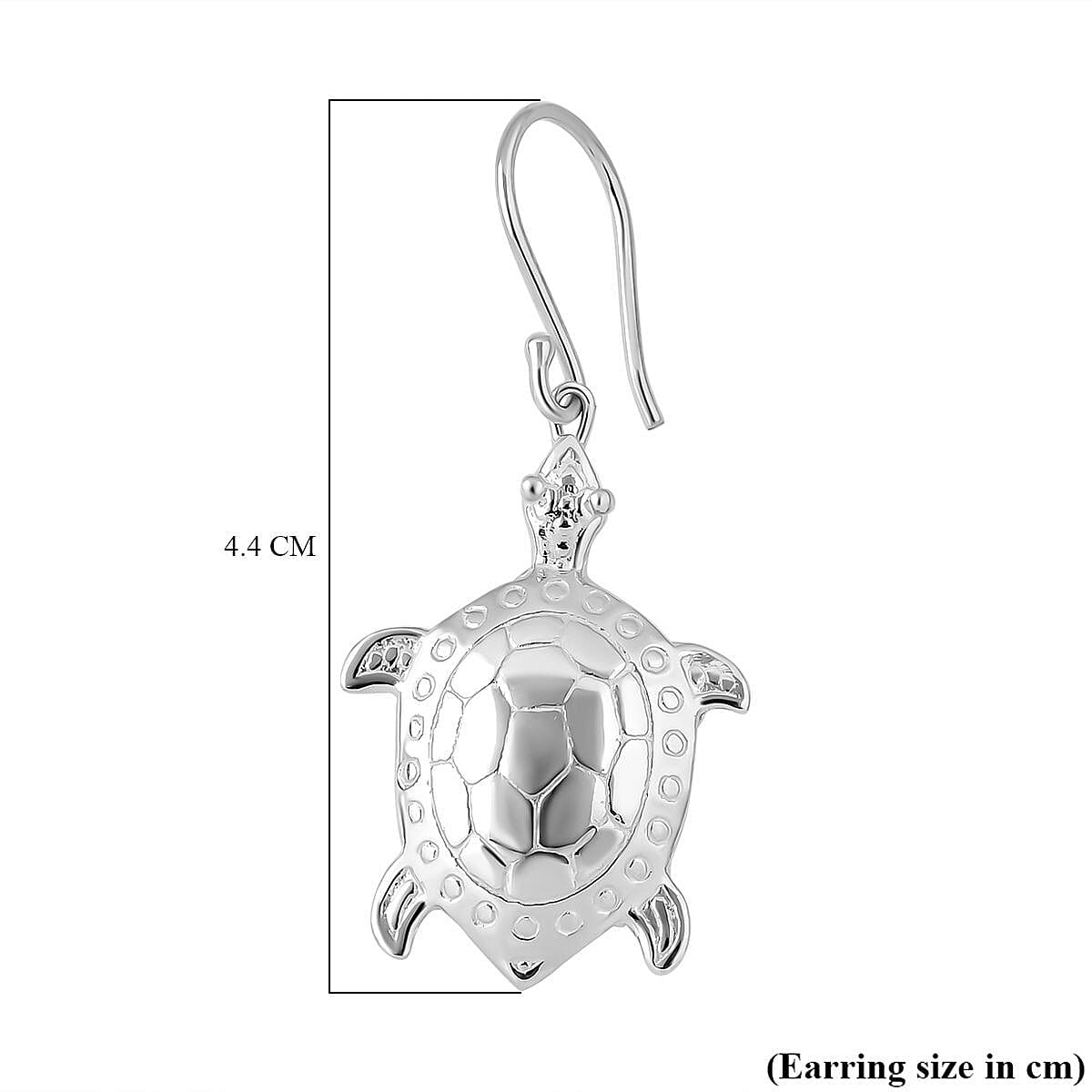 Royal Bali Collection - Turtle Earring with Hook in Sterling Silver