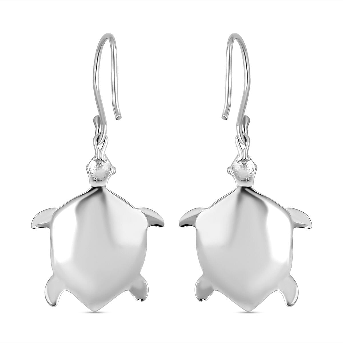 Royal Bali Collection - Turtle Earring with Hook in Sterling Silver