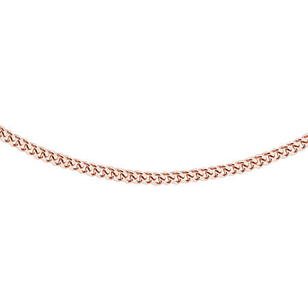 Sterling Silver Rose Gold Plated Panza Curb Chain 18 Inch