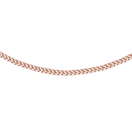 Sterling Silver Rose Gold Plated Panza Curb Chain 20 Inch Sterling Silver Rose Gold Plated Panza Curb Chain 20 Inch