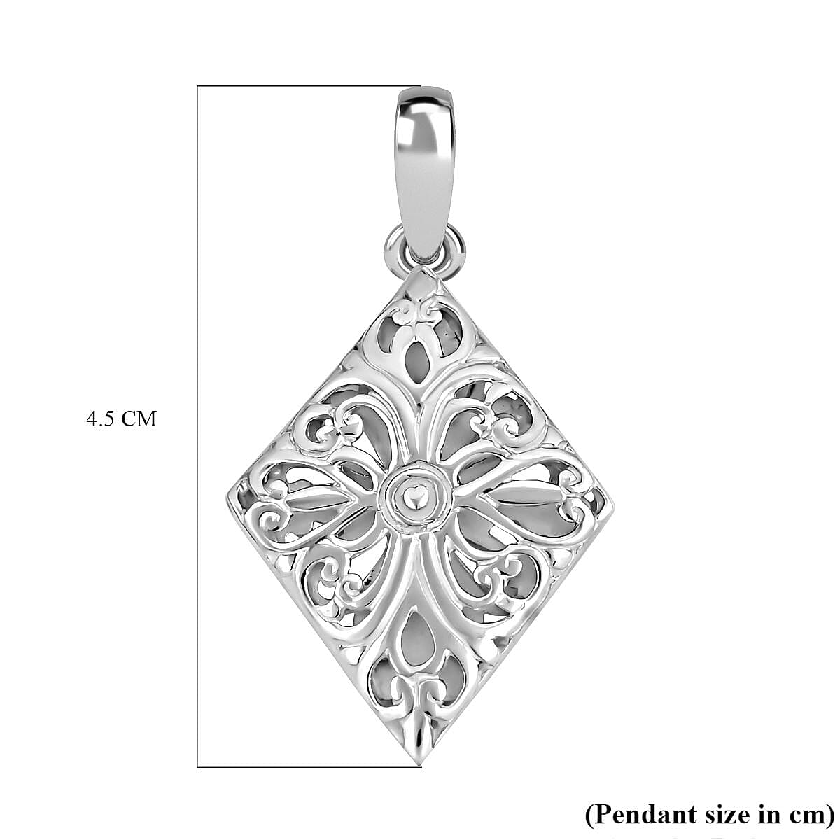 Royal Bali Collection- Sterling Silver Filigree Pendant