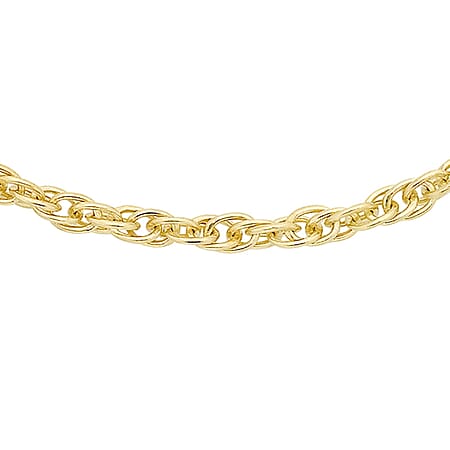 Sterling Silver Yellow Gold Plated Prince of Wales Chain 24 Inch
