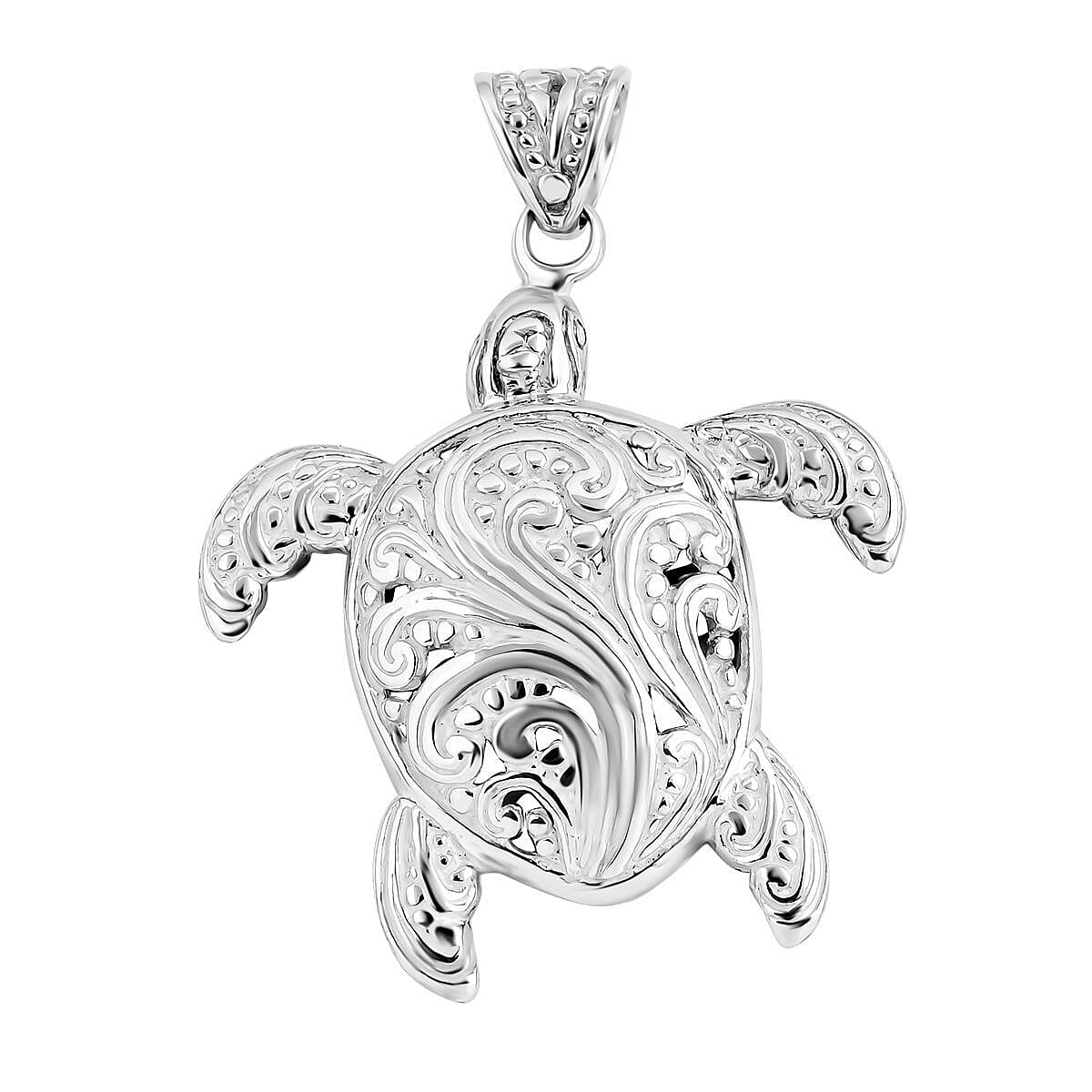 Royal Bali Collection -  Sterling Silver Turtle Pendant, Silver Wt 9.00 GM