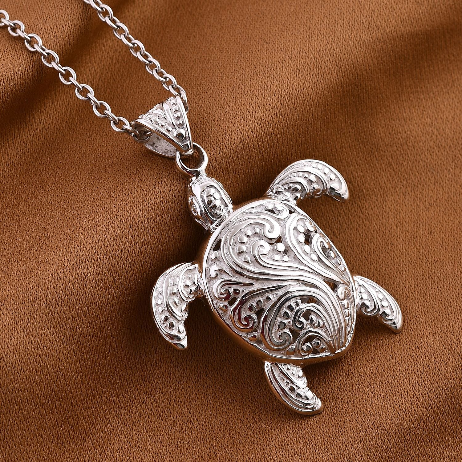 Royal Bali Collection -  Sterling Silver Turtle Pendant, Silver Wt 9.00 GM