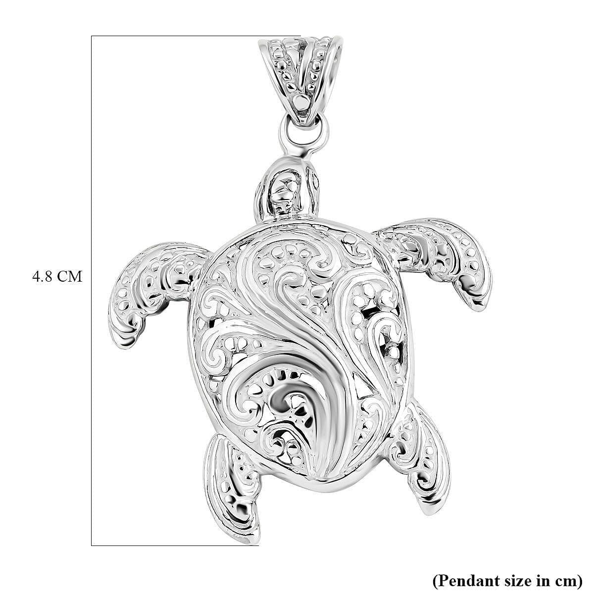 Royal Bali Collection -  Sterling Silver Turtle Pendant, Silver Wt 9.00 GM