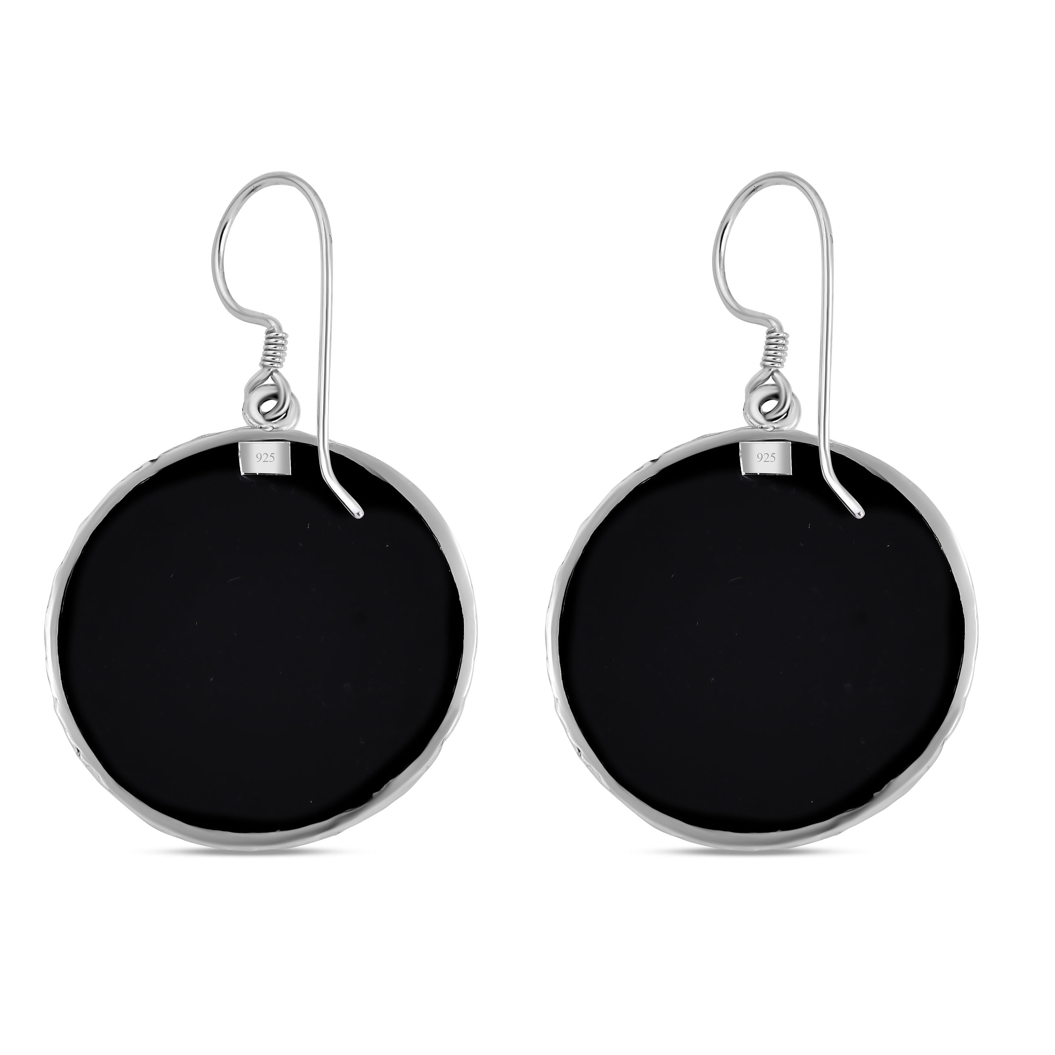 Royal Bali Collection - Abalone Shell Dragon Earrings in Sterling Silver 17.20 Ct, Silver Wt. 12.39 Gms