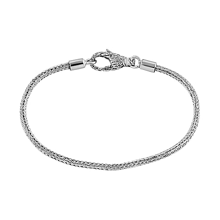 Royal Bali Collection- Sterling Silver Tulang Naga Bracelet (Size - 7.5), Silver Wt. 7.00 Gms