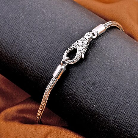 Royal Bali Collection- Sterling Silver Tulang Naga Bracelet (Size - 7.5), Silver Wt. 7.00 Gms