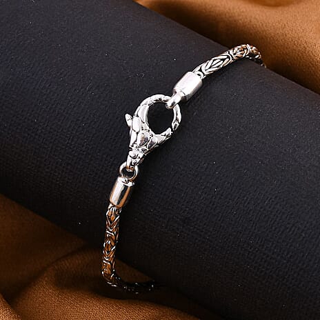 Royal Bali Collection - D'Joy Sterling Silver Borobudur Bracelet (Size - 7.5) with Lobster Clasp, Silver Wt. 9.21 Gms.