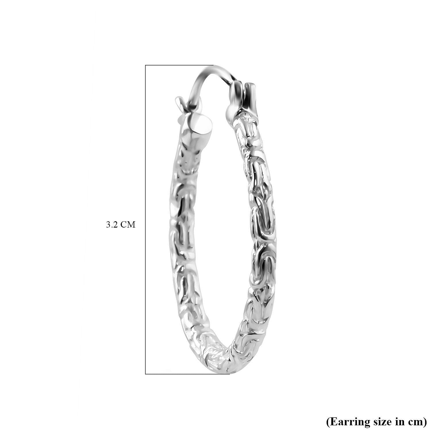 Royal Bali Collection - Sterling Silver Borobudur Hoop Earrings with Clasp