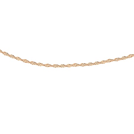 Sterling Silver 1 Micron Rose Gold Plated 1.8mm Twist Curb Chain 20 Inch