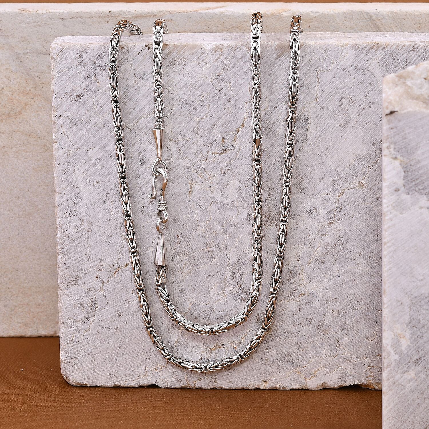 Royal Bali Collection - Sterling Silver Borobudur Necklace (Size - 30), Silver Wt. 34.00 Gms