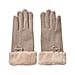 LUXURY GIFT MEGA OFFER- Cashmere Double Layer Gloves with Warm Fleece Interior and Faux Fur Trim (Touch Screen Usable)- Red