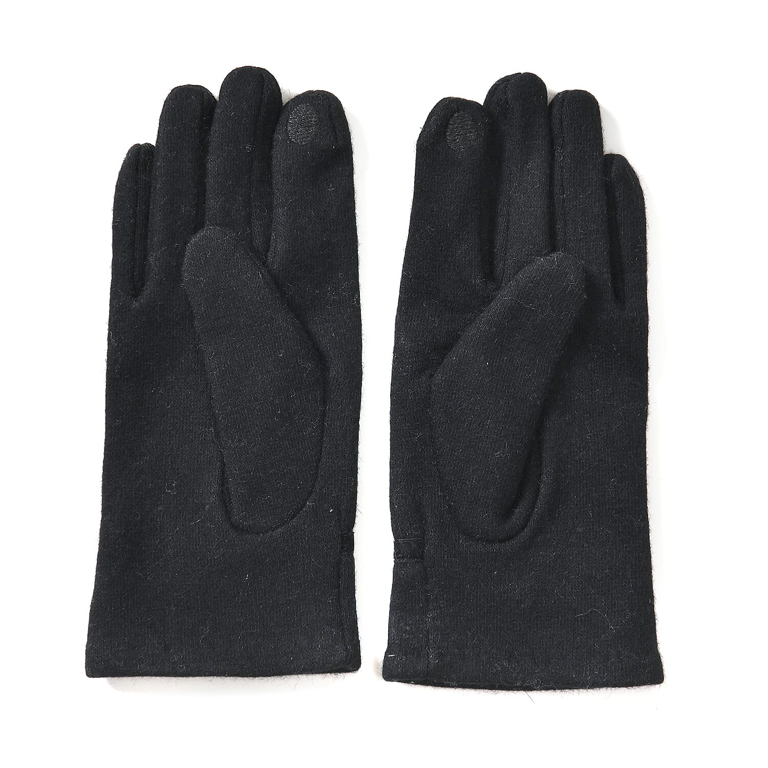 5-Finger Touch Screen Gloves with Brick & Arctic Velvet Lining - Black