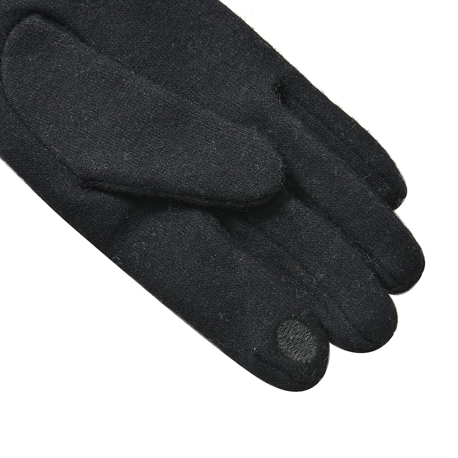 5-Finger Touch Screen Gloves with Brick & Arctic Velvet Lining - Black