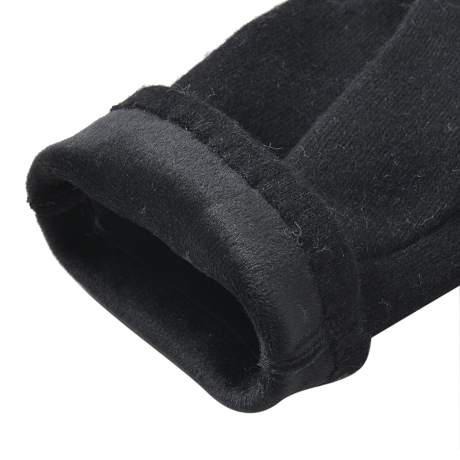 5-Finger Touch Screen Gloves with Brick & Arctic Velvet Lining - Black