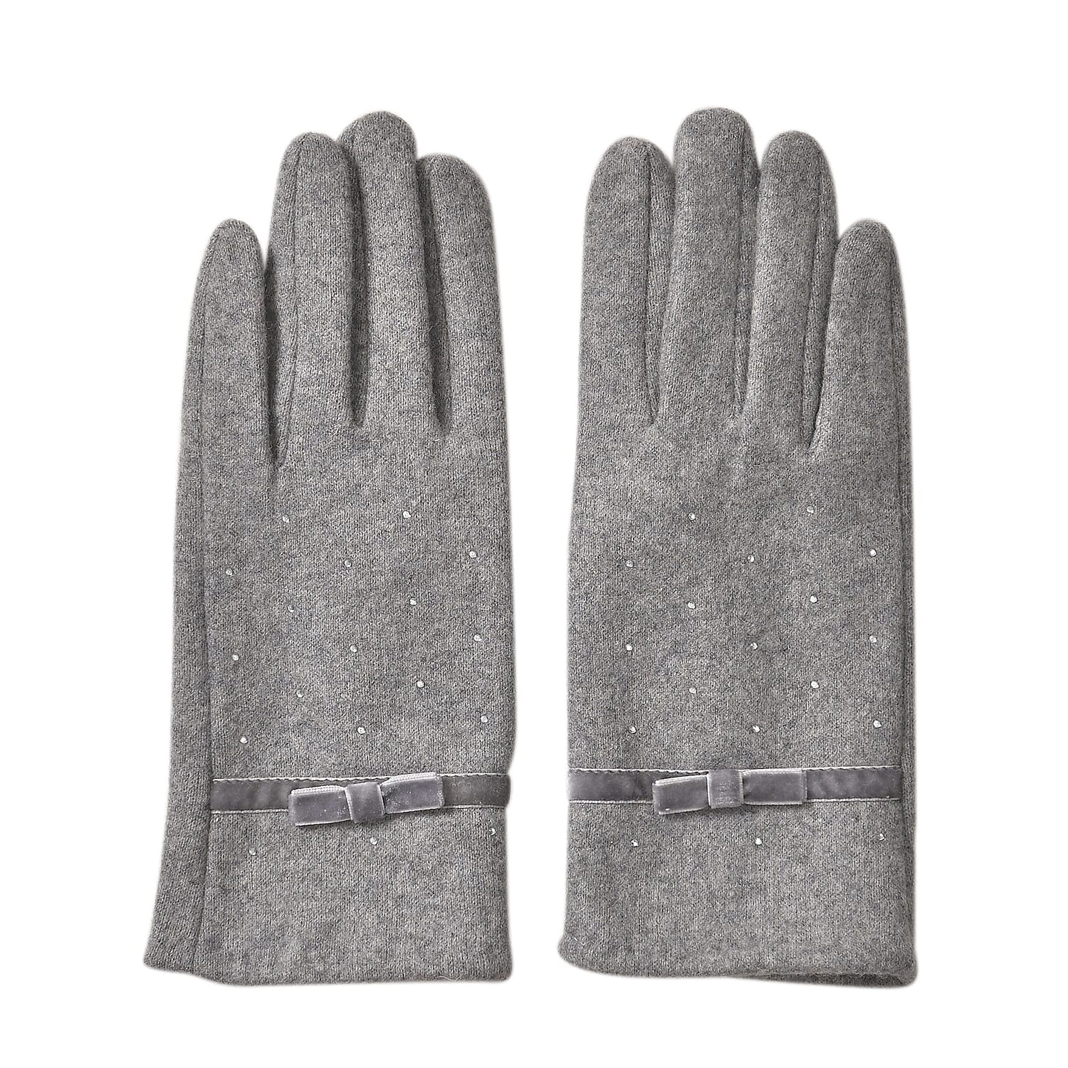 Cashmere Wool Gloves - Grey