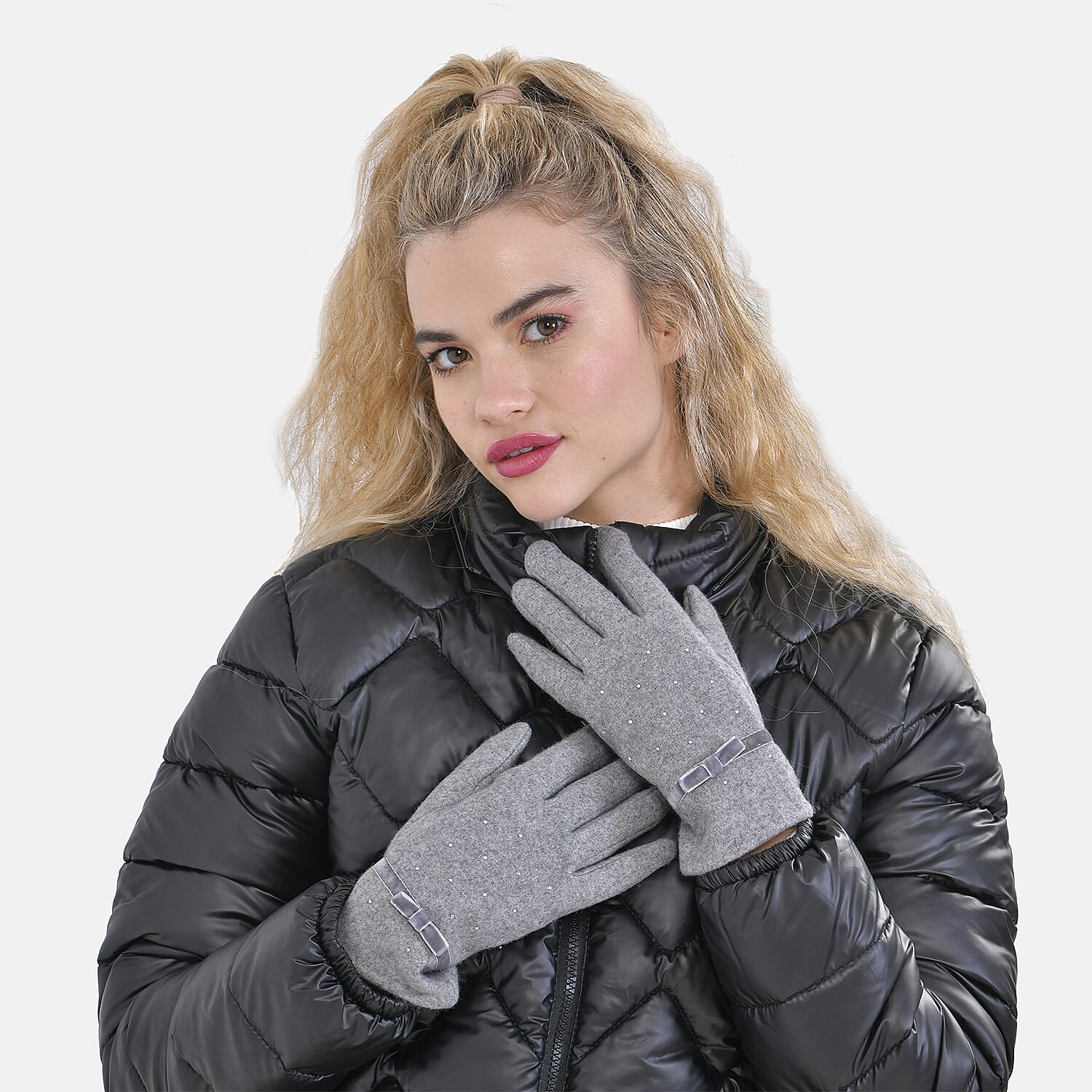 Cashmere Wool Gloves - Grey