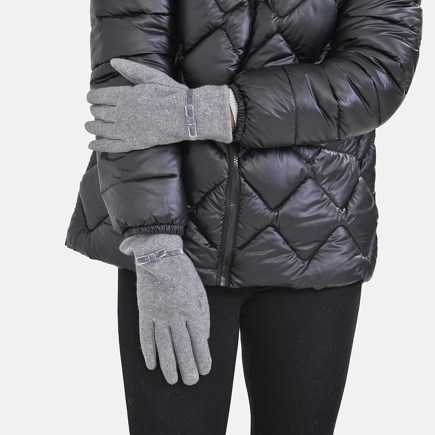 Cashmere Wool Gloves - Grey