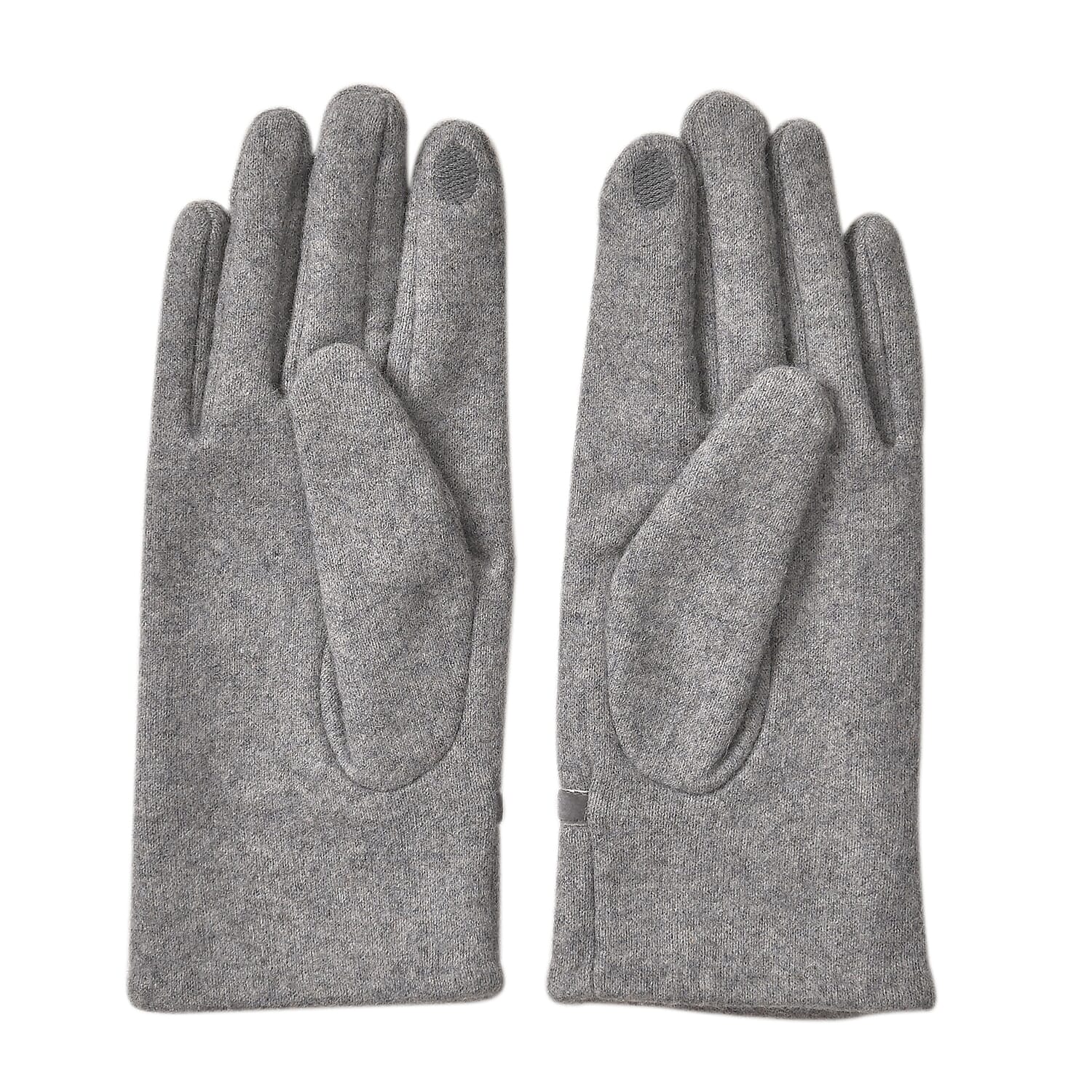 Cashmere Wool Gloves - Grey