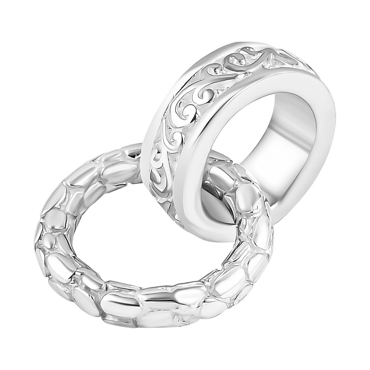 Royal Bali Collection - Dragon Scale Pendant with Leaf Pattern in Sterling Silver.