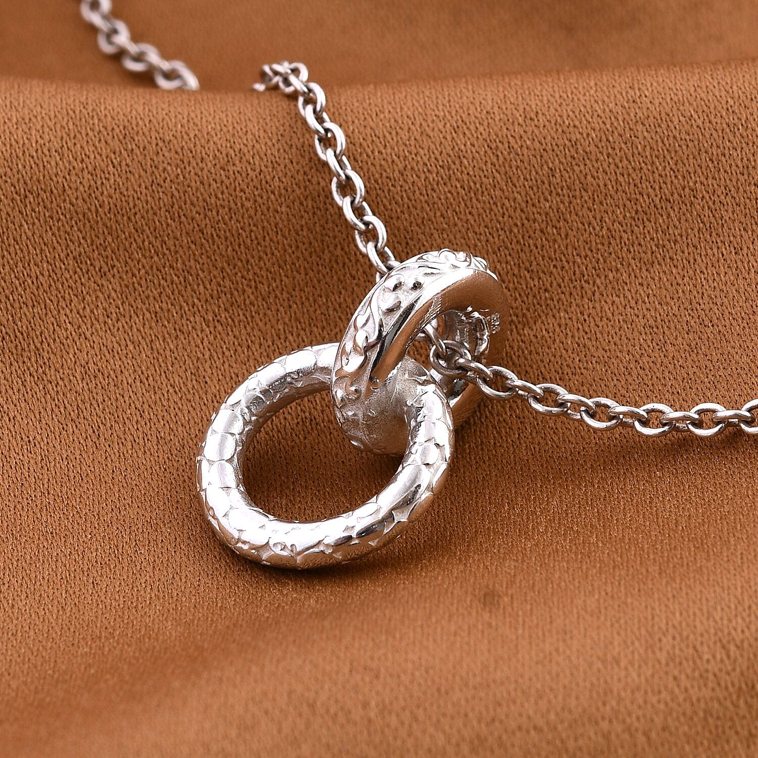 Royal Bali Collection - Dragon Scale Pendant with Leaf Pattern in Sterling Silver.