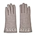 Natural Cashmere Gloves Decorated with Shiny Beads & Touch Screen Function - Grey