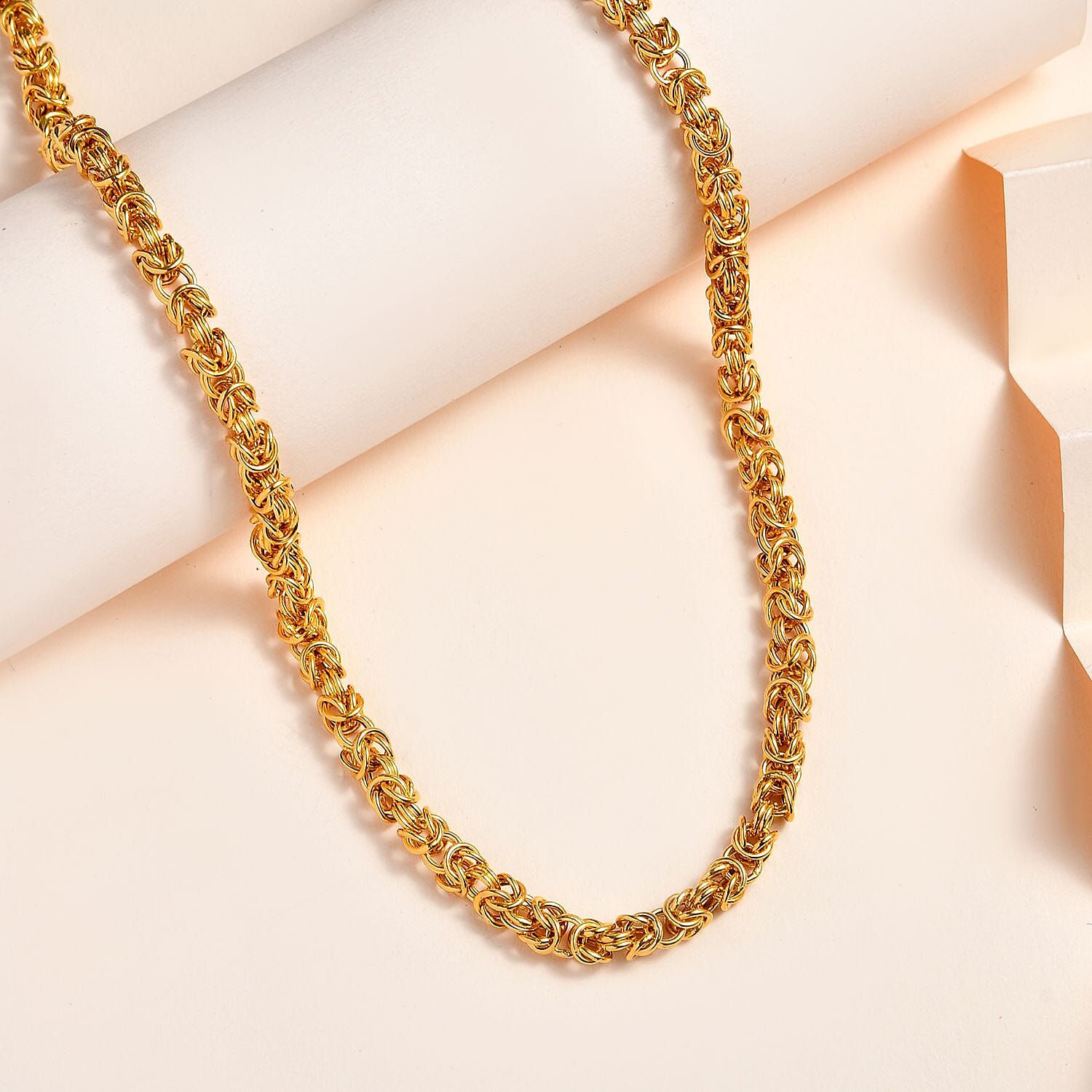 One Time Deal- 22K ( 91.6% Pure Gold) Yellow Gold Byzantine Necklace (Size - 20), Gold Wt. 13.40 Gms