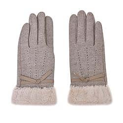 Cashmere Gloves With Faux Fur With Touch Screen Function
