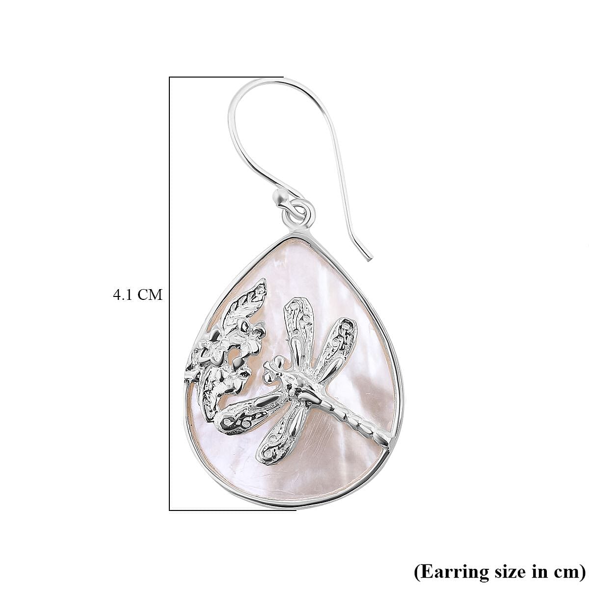 Royal Bali Collection - Mother Of Pearl Dragonfly Earrings in Sterling Silver