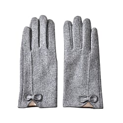 Cashmere Touch Screen Gloves with Decorative Bowknot - Pink