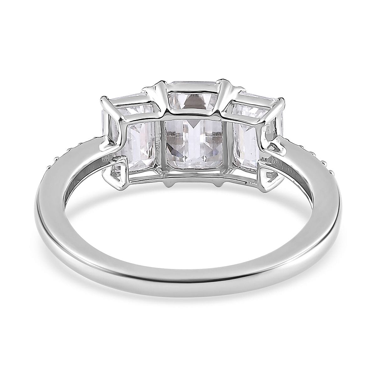 9K White Gold Moissanite Ring 2.27 Ct.