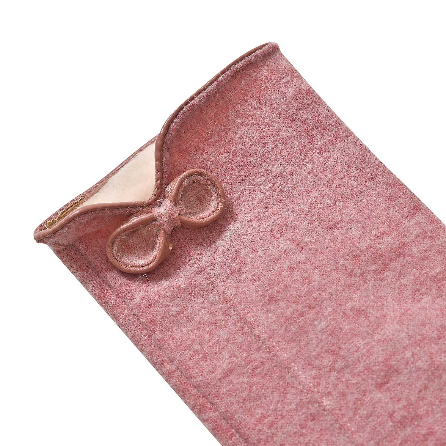 Cashmere Touch Screen Gloves with Decorative Bowknot - Pink