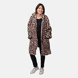 Patterned Lightweight Sherpa Zipped Hoodie