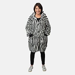 Patterned Lightweight Sherpa Zipped Hoodie