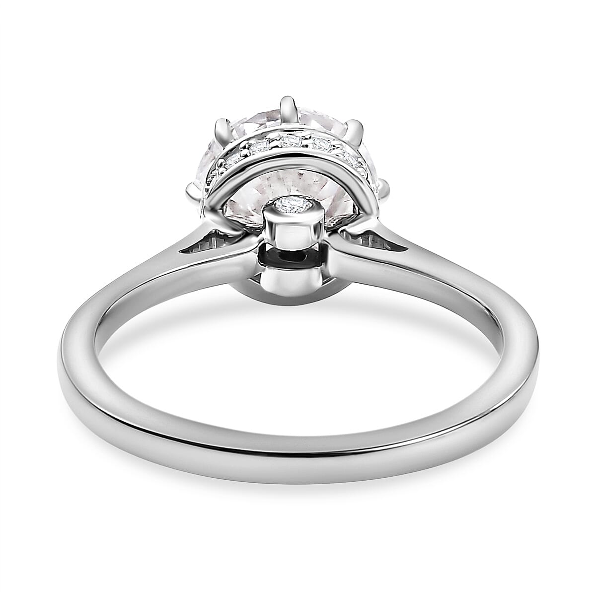 9K White Gold Moissanite Ring 2.01 Ct.