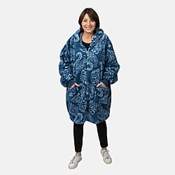 Patterned Lightweight Sherpa Zipped Hoodie