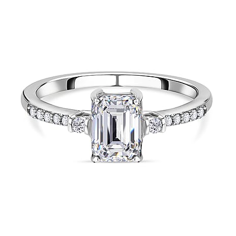 9K White Gold Moissanite Ring 1.12 Ct.