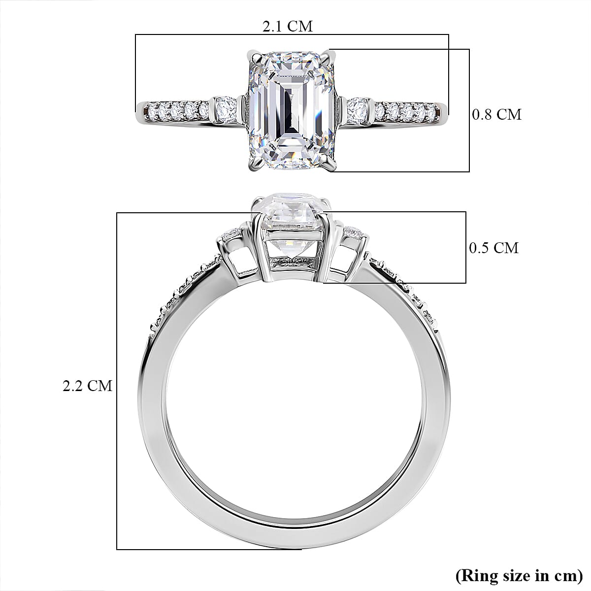 9K White Gold Moissanite Ring 1.12 Ct. 9K White Gold Moissanite Ring 1.12 Ct.