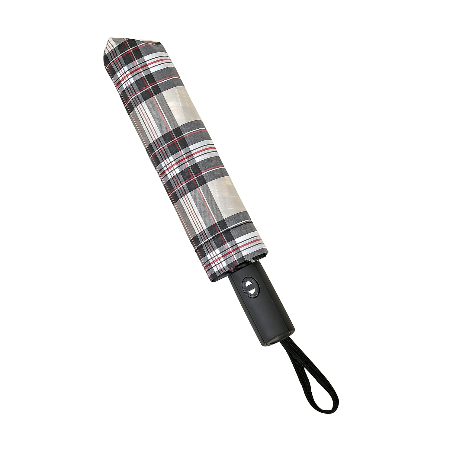 Automatic Open & Close Plaid Pattern Folding Umbrella