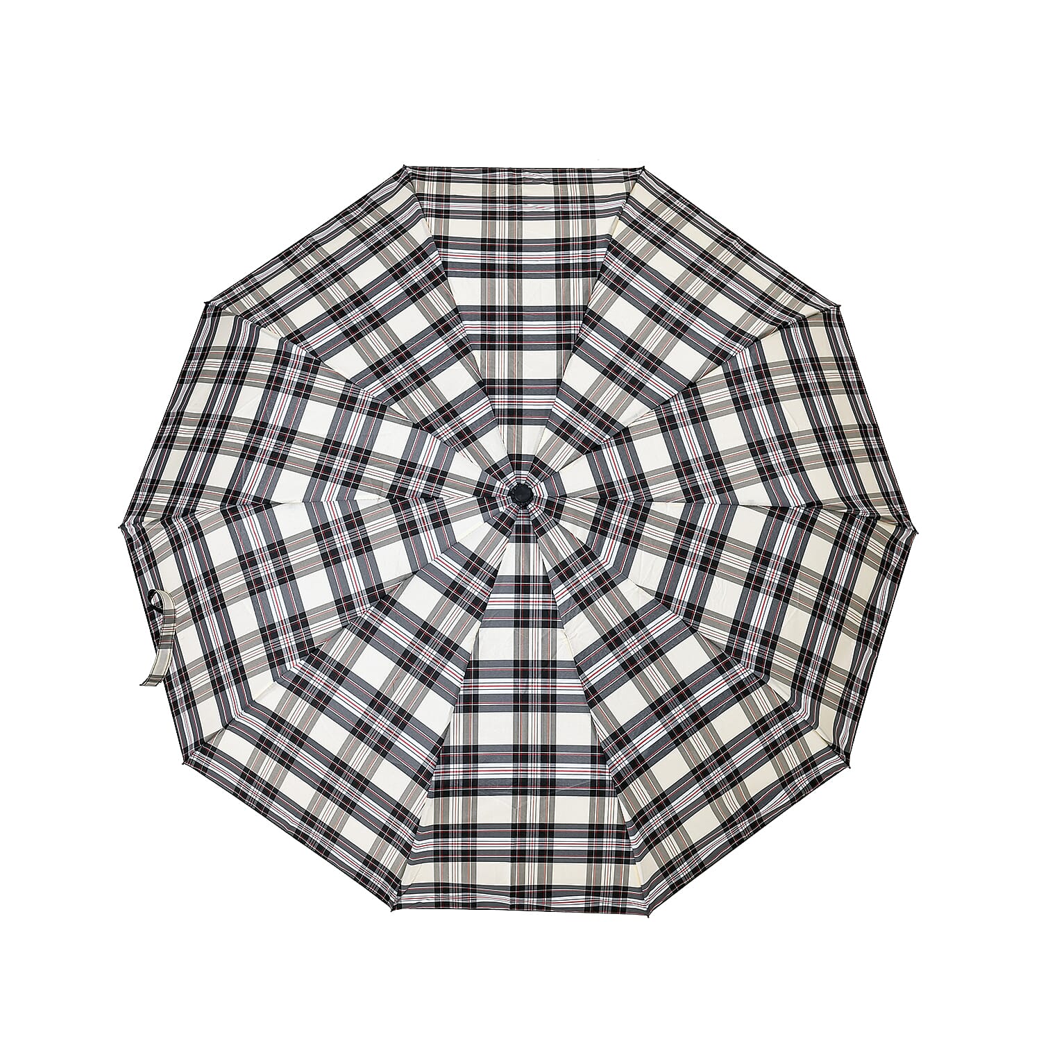 Automatic Open & Close Plaid Pattern Folding Umbrella