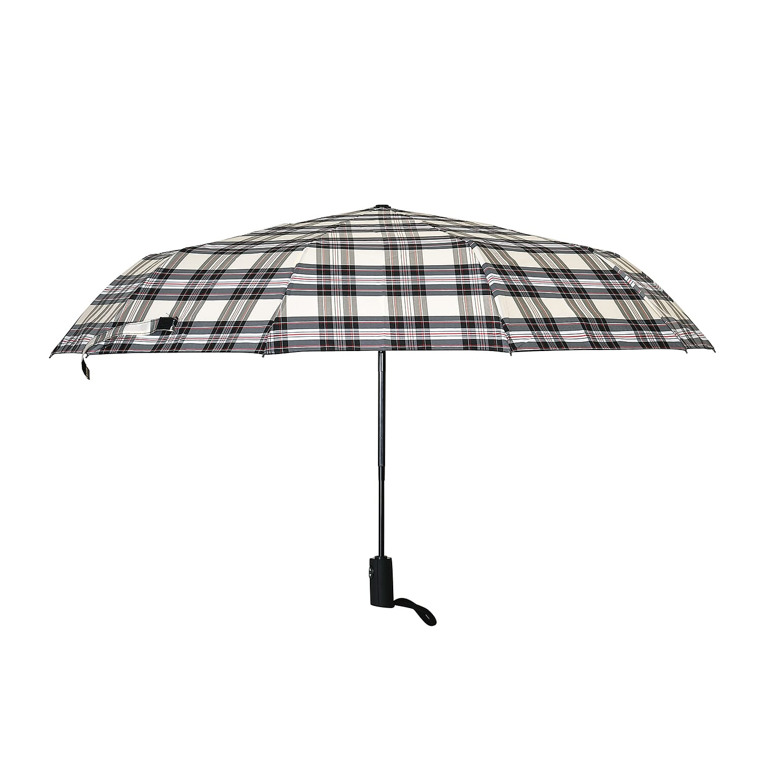 Automatic Open & Close Plaid Pattern Folding Umbrella