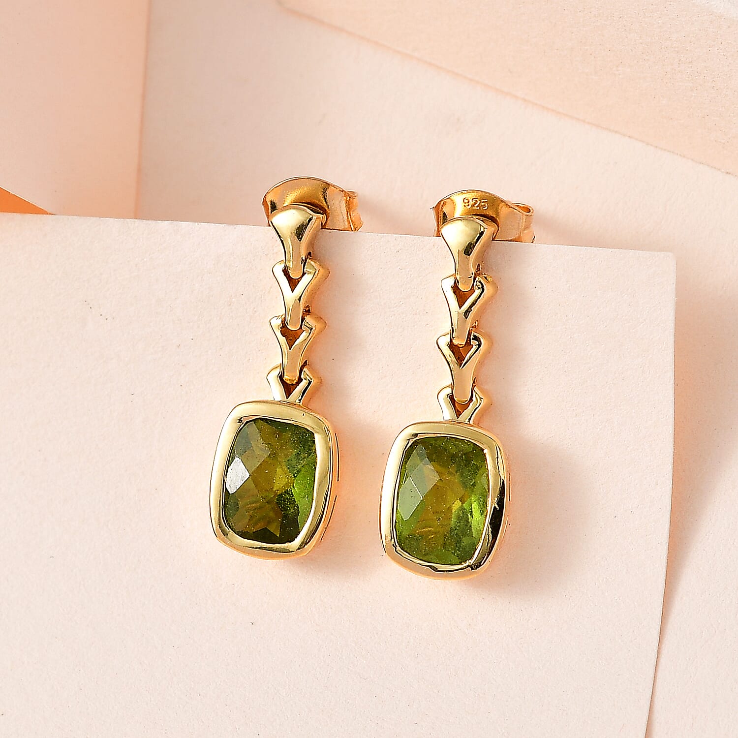 925 shops Sterling Silver Vesuvianite Gemstone Crystal Earrings